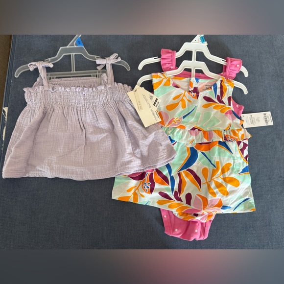 Carters Toddler Girls 24 Month Tank Top and Bloomer Bundle Floral Gauze Summer - Picture 1 of 10